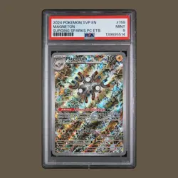 2024 Surging Sparks #159 Magneton PSA 9 ETB Pokemon Center Stamp Promo - Image 2