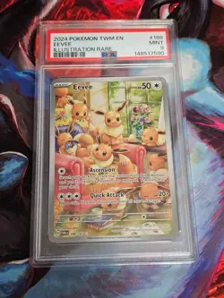 2024 Pokemon Twilight Masquerade Eevee 188/167 Illustration Rare PSA 9 Mint TCG - Image 1