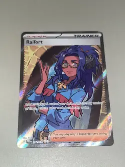 Pokemon Raifort Trainer 142/131 SV Prismatic Evolutions Ultra Rare Full Art Holo - Image 5