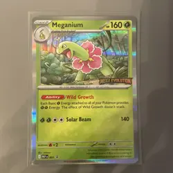 Pokemon TCG Meganium MEP 001 Prerelease Stamped - Image 1