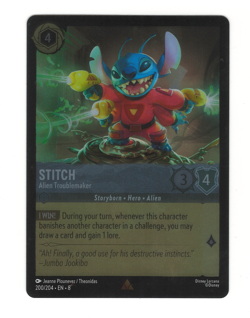 Stitch - Alien Troublemaker 200/204 NM Disney Lorcana Reign of Jafar Cold Foil - Image 1