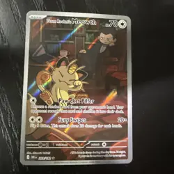 Pokemon TCG Team Rockets Meowth Card 203/182 Destined Rivals - Image 1