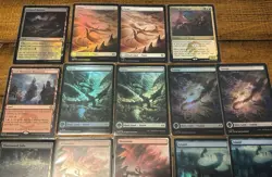 Magic the Gathering Tarkir Dragonstorm 13 Lands Borderless Foil Plus Promo Card - Image 2