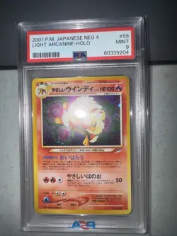 PSA 9 Light Arcanine Holo No. 059 Neo 4 2001 Pokemon Card - Image 3