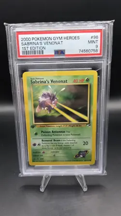Sabrina's Venonat [1st Edition] 96/132 — PSA 9 — Gym Heroes — Pokemon Card - Image 1
