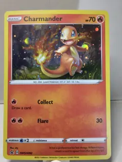 Pokemon TCG Charmander SWSH092 Black Star Promo Cosmos Holo NM Holding Cosmos - Image 4