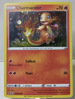 Pokemon TCG Charmander SWSH092 Black Star Promo Cosmos Holo NM Holding Cosmos - Image 5