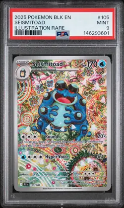 2025 POKEMON BLK EN-BLACK BOLT ILLUSTRATION RARE #105 SEISMITOAD PSA 9 - Image 1