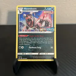 Pokemon TCG Houndoom SWSH090 SWSH Promo Prerelease Single Strike Holo 130 HP - Image 1