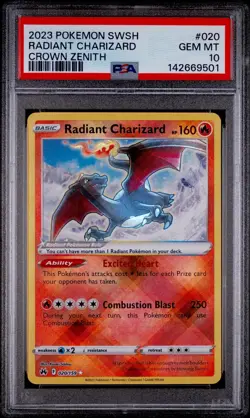 Radiant Charizard 020/159 Crown Zenith Holo Rare Pokemon TCG - PSA 10 Gem Mint - Image 1