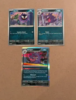 Pokemon TCG Gengar 050, Haunter 049, Gastly 048 Evolution Set Perfect Order NM - Image 1