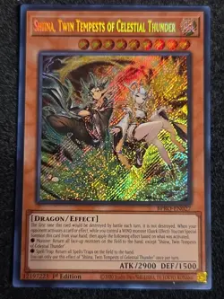 Yugioh! Shiina, Twin Tempests Of Celestial Thunder- Secret Rare - BPRO-EN027- NM - Image 1