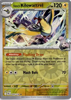 Iono's Kilowattrel - 055/159 Reverse Holo Journey Together Pokemon Card TCG - Image 1