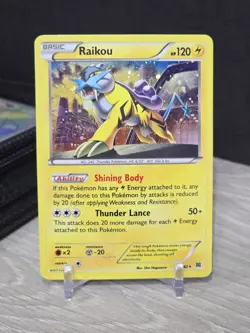 Pokemon Card TCG Raikou 55/162 Blister Exclusives Cosmos 2015 Holo With Swirl - Image 3