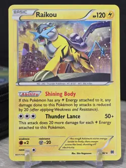 Pokemon Card TCG Raikou 55/162 Blister Exclusives Cosmos 2015 Holo With Swirl - Image 5