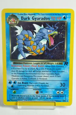 Pokemon card TCG Dark Gyarados 8/82 Holo Rare Team Rocket 2000 English MP Swirl - Image 1