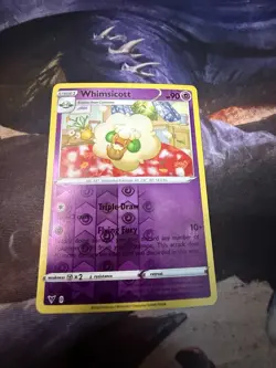 Whimsicott 076/185 Vivid Voltage Pokemon Reverse Holo, Near Mint Condition - Image 1