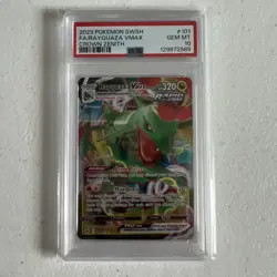 2023 POKEMON SWORD & SHIELD CROWN ZENITH #101 FULL ART/RAYQUAZA VMAX PSA 10 - Image 1