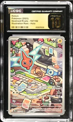 Pokemon Rotom CGC Pristine 10 Sv10: Destined Rivals 197/182 Illustration Rare H… - Image 5