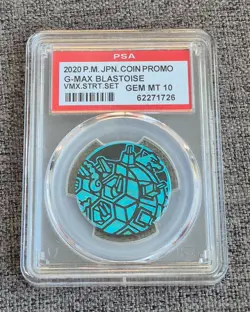 Blastoise Japanese VMAX Starter Set Promo Pokemon Coin 2020 PSA 10 - Image 1