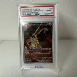 2025 POKEMON - DESTINED RIVALS #203 TEAM ROCKET'S MEOWTH TRUE PSA 10 - Image 1