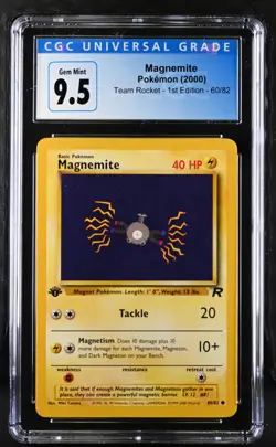 2000 Pokemon Magnemite Team Rocket #60/82 1st Edition CGC 10 - Image 1