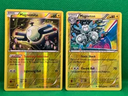 Pokemon Tcg Magneton 53/162 & Magnemite 51/162 Reverse Holo XY Breakthrough - Image 1