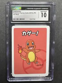 CGC Gem Mint 10 Pokemon 2019 Playing Cards Japanese Old Maid Charmander G139 - Image 1