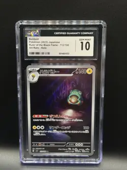 CGC 10 Bellibolt 112/108 AR Art Rare Ruler of the Black Flame sv3 Pokemon Card - Image 1