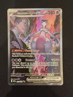 Pokemon TCG Destined Rivals Team Rockets Mewtwo EX Card 231/182 NM Condition - Image 1