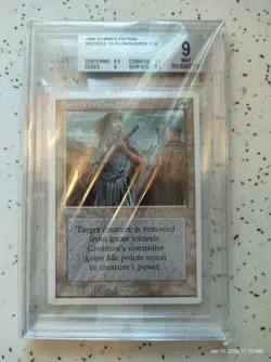 MINT BGS 9 Swords To Plowshares ~ Summer Magic/MTG ~ W/2x 9.5 SUBS - Image 2