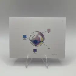 Pokemon Polaroid Pokeball Heal Ball Sketch Art Card ZA STUDIO - Image 1