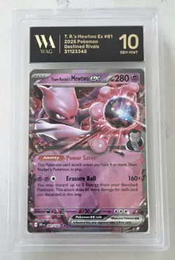 Pokemon 2025 Destined Rivals Team Rocket's Mewtwo 081/182 WAG Gem Mint 10 💎 Tcg - Image 1