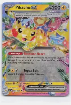 PIKACHU EX 057/191 DOUBLE RARE SURGING SPARKS POKEMON LIGHTLY PLAYED - Image 2