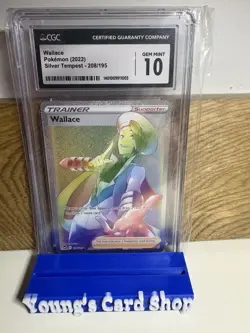 Pokemon CGC 10 GEM MINT Wallace 208/195 Silver Tempest Secret Rare - Image 1