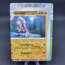 Pokemon TCG NFC Error Miscut Lycanroc 117/197 Reverse Holo Obsidian Flames - Image 1