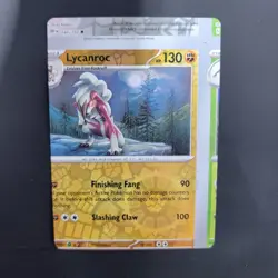 Pokemon TCG NFC Error Miscut Lycanroc 117/197 Reverse Holo Obsidian Flames - Image 3