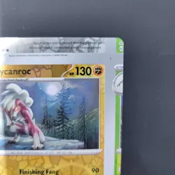 Pokemon TCG NFC Error Miscut Lycanroc 117/197 Reverse Holo Obsidian Flames - Image 5