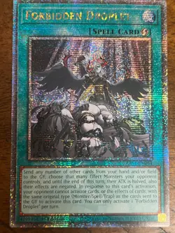 Yu-Gi-Oh! Forbidden Droplet QUARTER CENTURY RARE - RA01-EN064 1st Edition, NM - Image 1