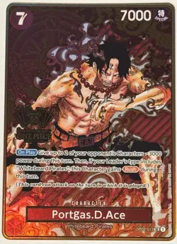 One Piece TCG Portgas.D.Ace OP02-013 Japanese 2nd Anniversary Edition English LP - Image 1