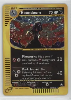 Houndoom Holo Pokemon e-Card Series Aquapolis #H11 2003 - Image 1
