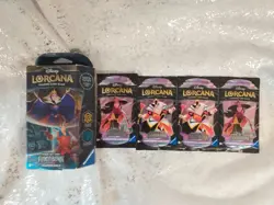 Disney Lorcana Cards Rise Of The Floodborn Starter Deck + 4 Boosters (H22) - Image 1
