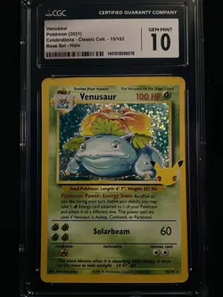 Pokemon Venasaur Holo Rare Card 15/102 Celebrations CGC Pristine 10 - Image 1