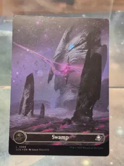 L 0369 Swamp GALAXY FOIL BORDERLESS Full Art Land Edge of Eternities MTG Card - Image 1