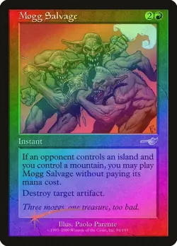Magic the Gathering MOGG SALVAGE #94/143 Nemesis Uncommon Foil Red 2000 Unplay - Image 1