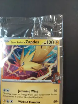 Pokemon TCG Team Rocket's Zapdos 070/182 SEALED Gamestop Promo DR SWIRL 💫 - Image 2