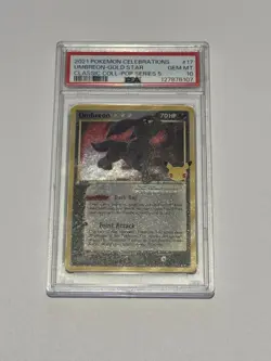 2021 POKEMON CELEBRATIONS CLASSIC COLLECTION #17 UMBREON-GOLD STAR PSA 10 - Image 1