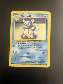 Pokemon Wartortle 042/102 Base Set Uncommon Regular 70HP English TCG 1999 - Image 1