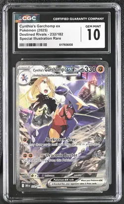 2025 Pokemon Destined Rivals #232 Cynthia's Garchomp ex CGC 10 - Image 1