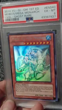 Konami Yu-Gi-Oh! Mobius the Mega Monarch Ghost Rare 1st Ed LVAL-EN040 PSA 6 - Image 3